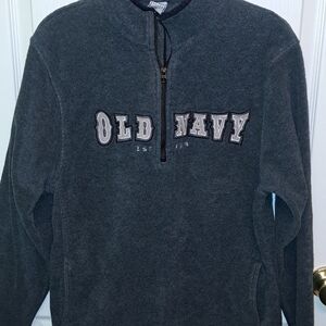 Old Navy Charcoal Fleece Quarter-Zip Pullover